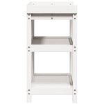 vidaXL Table de rempotage avec étagères blanc bois massif de pin