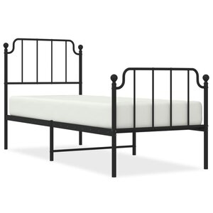 vidaXL Cadre de lit métal sans matelas avec pied de lit noir 80x200 cm