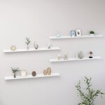 vidaXL Étagères murales 4 Pièces Blanc 115x9x3 cm