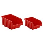 vidaXL Ensemble d'étagères d'atelier 30 Pièces Rouge et noir 77x39 cm PP