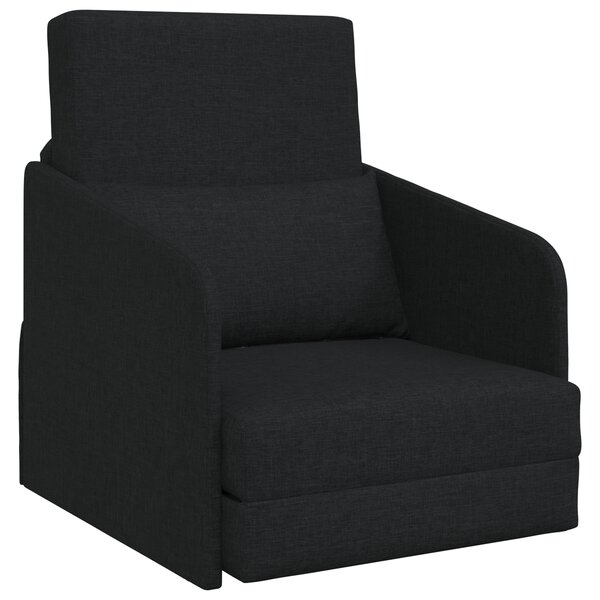 vidaXL Canapé Lit 2-en-1 Noir 65x80x83 cm Tissu