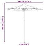 vidaXL Parasol de jardin gris foncé 240x260 cm en bambou