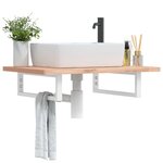 vidaXL Supports d'étagères pour lavabo 2 Pièces blanc rectangulaire acier