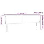 vidaXL Tête de lit avec oreilles Gris clair 163x23x78/88 cm Tissu