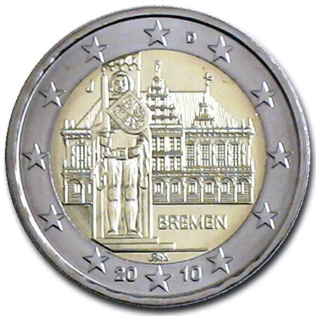 Monnaie 2 euros commémorative allemagne 2010 - brême  atelier j