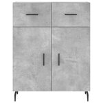 vidaXL Buffet gris béton 69 5x34x90 cm bois d'ingénierie