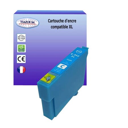 Cartouche compatible avec  epson 502xl cyan pour epson workforce wf2860dwf  wf2865dwf  wf2880dwf  wf2885dwf