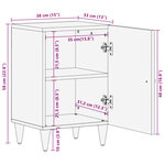 vidaXL Armoire de salle de bain 38x33x58 cm bois massif de manguier