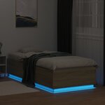 vidaXL Cadre de lit avec lumières LED chêne sonoma 100x200 cm