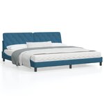 vidaXL Cadre de lit sans matelas bleu 200x200 cm velours