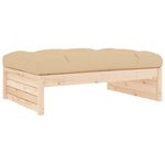 vidaXL Salon de jardin 5 Pièces avec coussins bois massif
