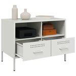 vidaXL Meuble TV blanc 68x39x50 5 cm acier laminé à froid