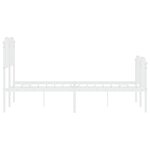 vidaXL Cadre de lit métal sans matelas et pied de lit blanc 120x200 cm