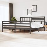 vidaXL Cadre de lit Gris Bois massif 200x200 cm