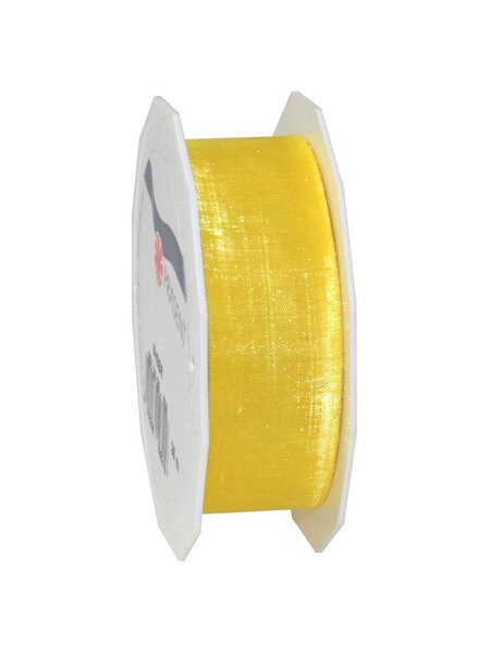 Organza sheer 25-m-rouleau 25 mm jaune