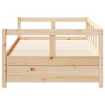 vidaXL Lit de jour naturel 90x190 cm bois de pin massif