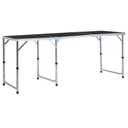 vidaXL Table pliable de camping Gris Aluminium 180x60 cm