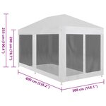 vidaXL Tente de réception avec 6 parois en maille 4 x 3 m