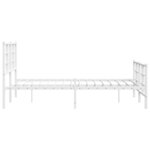 vidaXL Cadre de lit métal avec tête de lit/pied de lit blanc 120x190cm