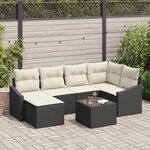 vidaXL Ensemble de Canapés de Jardin 6 Pièces avec Coussins Rotin Poly Marron