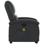 vidaXL Fauteuil inclinable de massage électrique noir cuir véritable