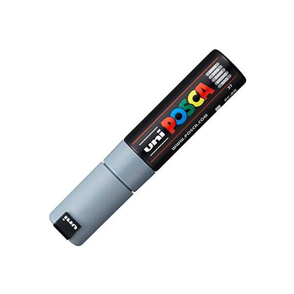 Marqueur pointe large biseautée pc8k 8mm gris x 6 POSCA
