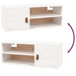 vidaXL Armoire murale Blanc 80x30x30 cm Bois de pin massif