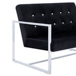 vidaXL Canapé 2 places avec accoudoirs Noir Chrome et velours