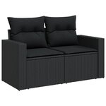 vidaXL Salon de jardin avec coussins 13 Pièces noir résine tressée
