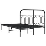 vidaXL Cadre de lit métal avec tête de lit noir 120x200 cm