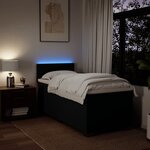 vidaXL Sommier à lattes de lit avec matelas Noir 100x200 cm Tissu