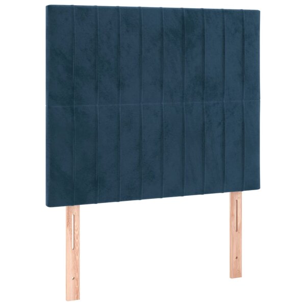 vidaXL Têtes de lit 2 Pièces Bleu foncé 90x5x78/88 cm Velours
