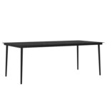 vidaXL Ensemble à manger de jardin coussins 7 Pièces Marron/noir