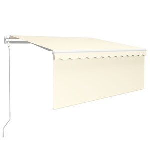 vidaXL Auvent rétractable automatique avec store 3 5x2 5 m Crème