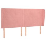 vidaXL Tête de lit avec oreilles Rose 183x23x118/128 cm Velours
