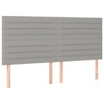 vidaXL Sommier à lattes de lit avec matelas Gris clair 200x200cm Tissu