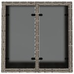 vidaXL Table de jardin dessus en verre gris 55x55x37 cm résine tressée