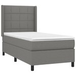 vidaXL Sommier à lattes de lit matelas LED Gris foncé 80x200cm Tissu