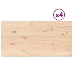 vidaXL Dessus de table 4Pièces 100x50x2 5cm rectangulaire bois pin massif