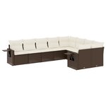 vidaXL Salon de jardin avec coussins 9 Pièces marron résine tressée