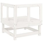 vidaXL Canapé d'angle de jardin blanc bois de pin massif