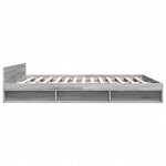 vidaXL Cadre de lit et tiroirs sonoma gris 200x200cm bois d'ingénierie