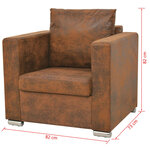 vidaXL Fauteuil marron similicuir daim