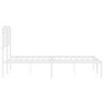 vidaXL Cadre de lit métal avec tête de lit blanc 140x190 cm