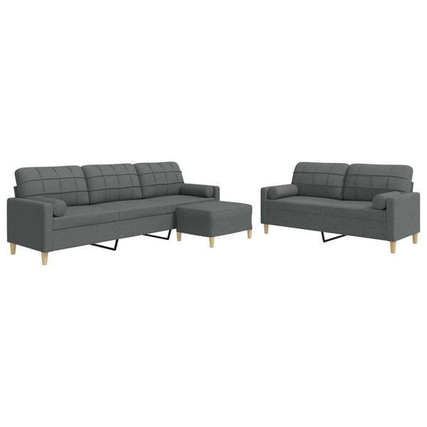 vidaXL Ensemble de canapés 3 Pièces repose-pied et coussins décoratifs