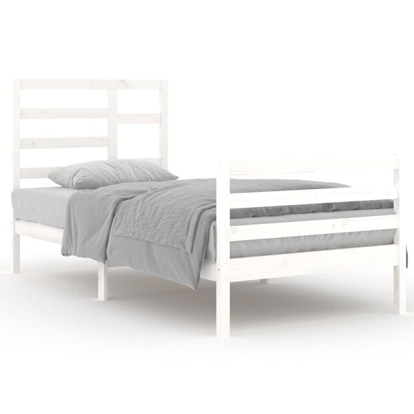 vidaXL Cadre de lit Blanc Bois massif 90x200 cm