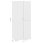 vidaXL Garde-robe Blanc 80x52x180 cm Bois d’ingénierie