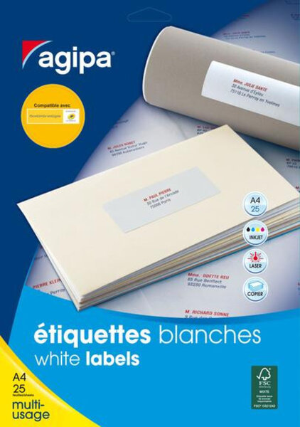 P25 Feuilles 450 Étiquettes Multi-Usage Mtel 63 5X46 6