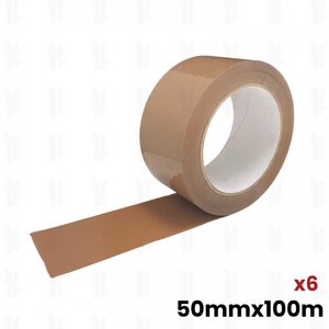 6x rouleaux adhésifs Havane 50mm x 100m