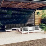 vidaXL Salon de jardin 12 Pièces avec coussins blanc bois de pin